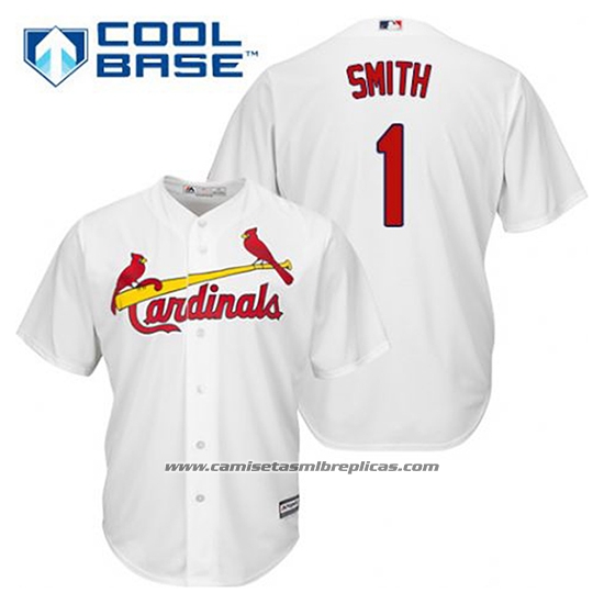 Camiseta Beisbol Hombre St. Louis Cardinals Ozzie Smith 1 Blanco Primera Cool Base